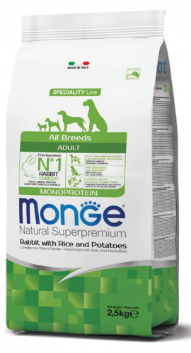 Monge Cane Adult All Breeds Coniglio E Riso 12 Kg