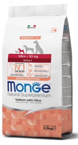 Monge Cane Adult Mini Salmone E Riso 2,5 Kg