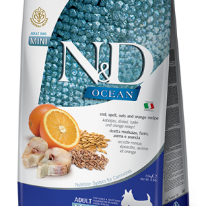 N&D Cane Ocean Ancestral Merluzzo E Arancia Adult Mini 7 Kg