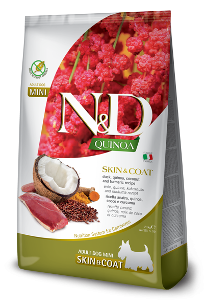 N&D Cane Quinoa Skin&Coat Anatra E Cocco Adult Mini 800 Gr