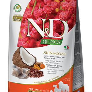 N&D Cane Quinoa Skin&Coat Aringa E Cocco Medio Maxi 7 Kg