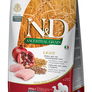 N&D Cane Ancestral Light Pollo E Melograno Adult Medio Maxi 12 Kg