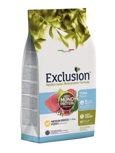Exclusion Cane Mediterraneo Puppy Tonno Medio 12 Kg