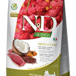 N&D Cane Quinoa Skin&Coat Anatra E Cocco Adult Mini 2,5 Kg