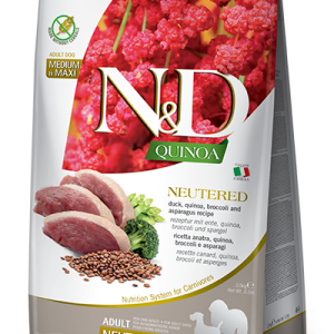N&D Cane Quinoa Anatra E Broccoli Neutered Adult Medio Maxi 2,5 Kg