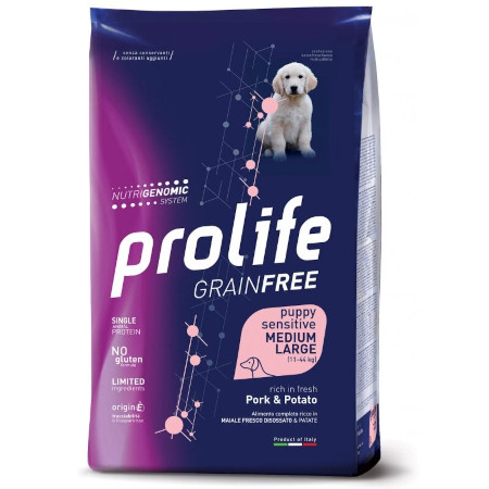 Prolife Cane Grain Free Puppy Medium Large Maiale 2,5 Kg