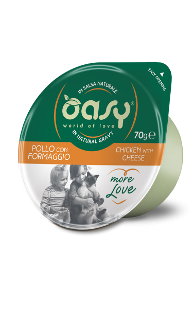 Oasy Gatto More Love Pollo E Formaggio Cup 70 Gr