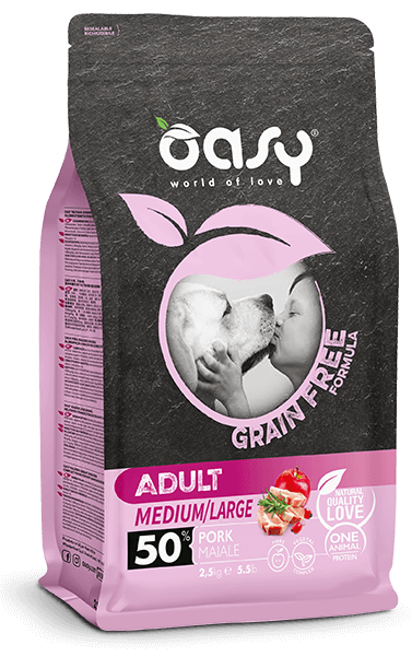 Oasy Cane Grain Free Adult Medium Large Maiale 12 Kg