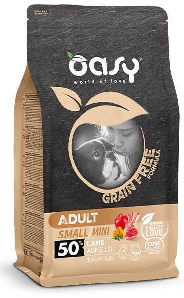Oasy Cane Grain Free Adult Small Mini Agnello 800 Gr