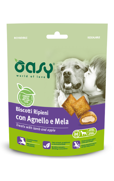 Oasy Snack Biscotti Agnello E Mela 80 Gr