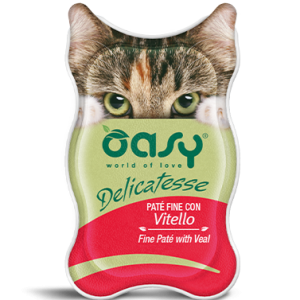 Oasy Gatto Delicatesse Pate’ Vitello Vaschetta 85 Gr
