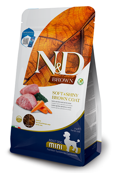 N&D Cane Brown Agnello Carota E Spirulina Adult Mini 5 Kg