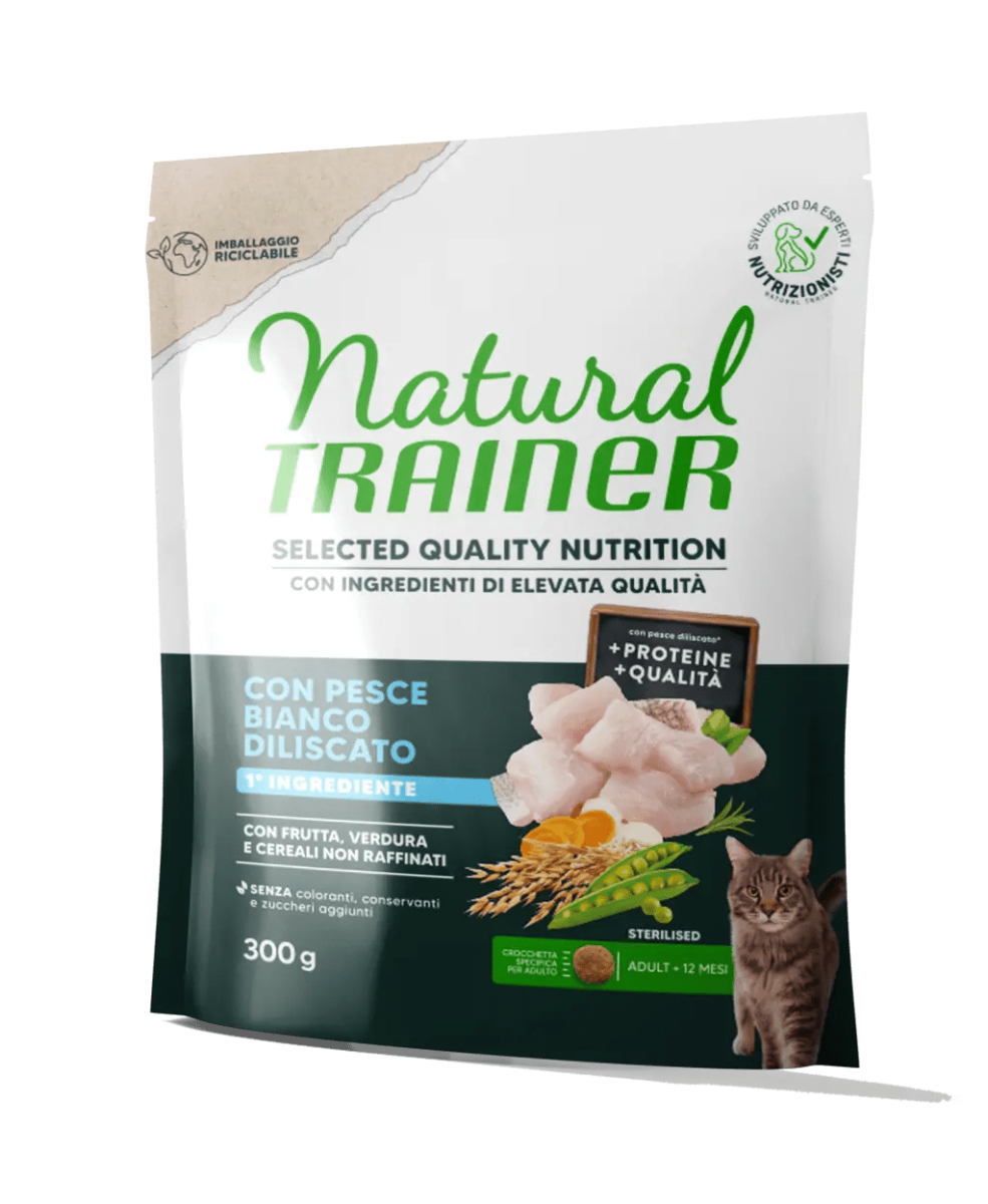 Natural Trainer Selected Gatto Sterilized Pesce 300 Gr