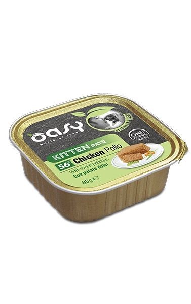 Oasy Gatto Grain Free Kitten Pollo E Patate Dolci Vaschetta 85 Gr