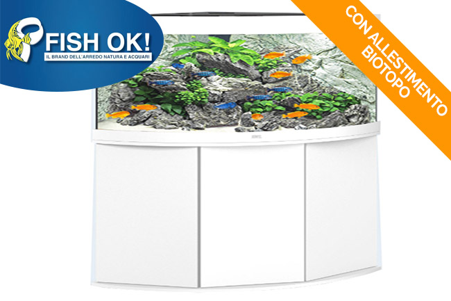 (Juweltrigon190biancobio) Juwel acquario trigon 190 LED bianco con supporto + allestimento biotopo completo