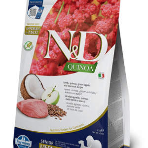 N&D Cane Quinoa Senior Agnello Mela Verde E Cocco Medio Maxi 2 Kg