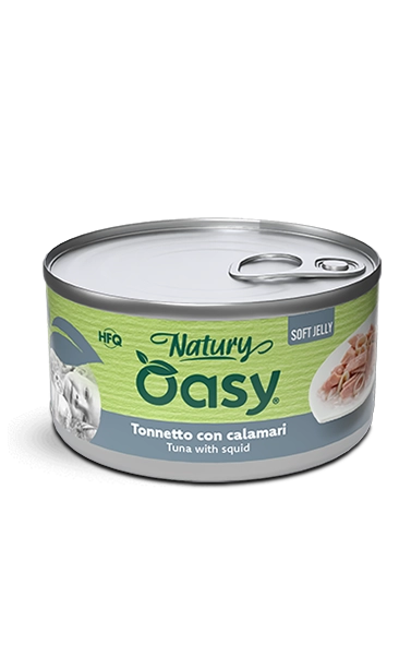 Oasy Gatto Jelly Tonnetto Con Calamari Lattina 85 Gr