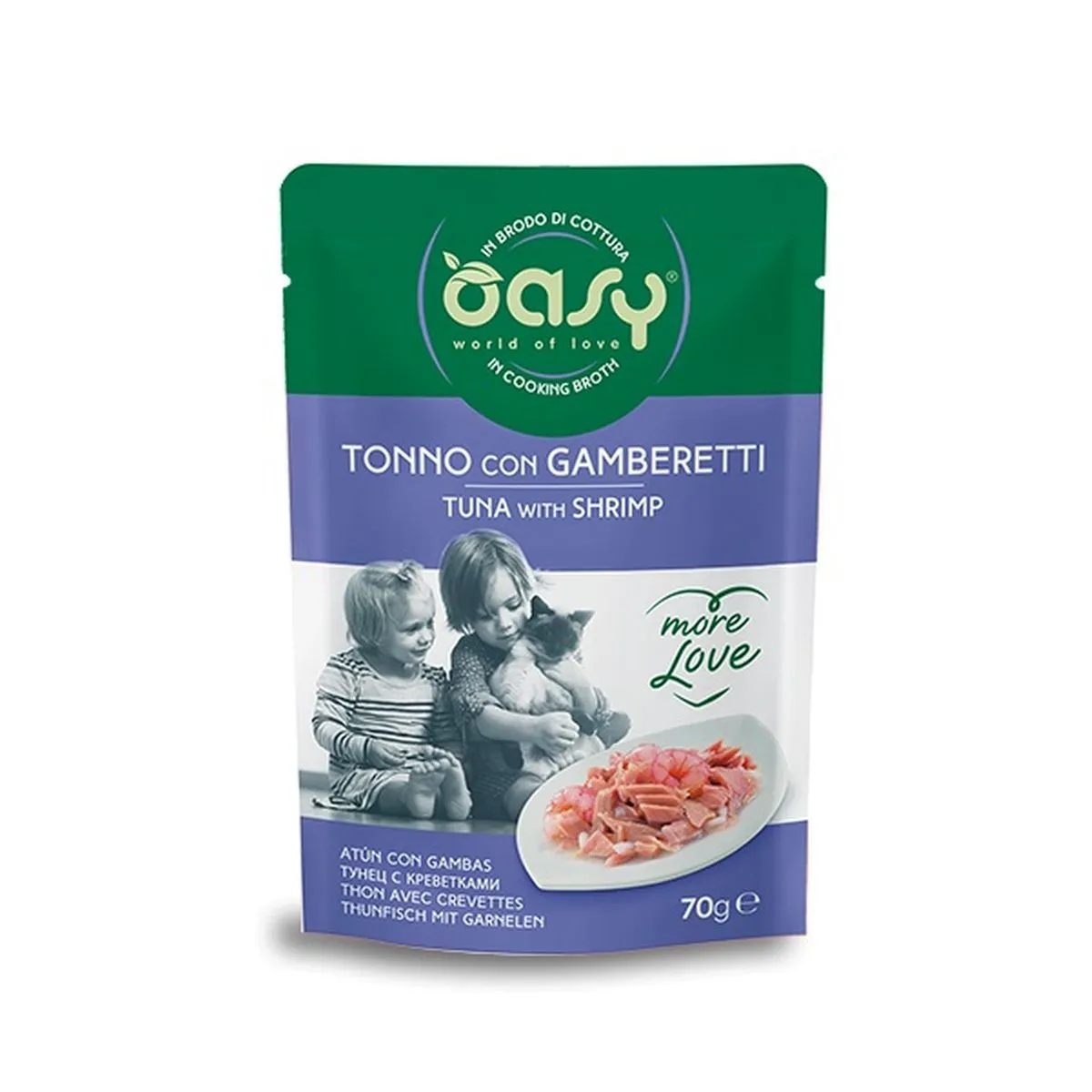 Oasy Gatto More Love Tonno E Gamberetti Bustina 70 Gr